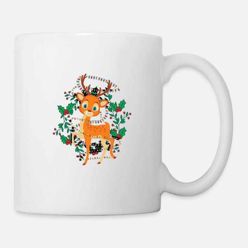 Christmas Reindeer Rudolph - Christmas Reindeer - Mug - white