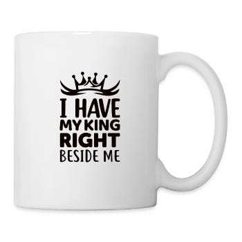 Newly married wedding couple partner look - Mug - white - Right