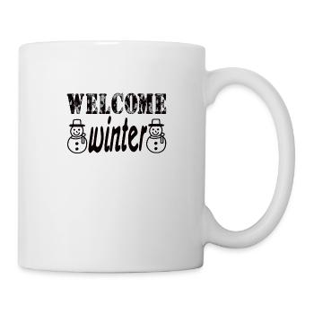 Winter Snowman Snowcovered Snowball Fight - Mug - white - Right