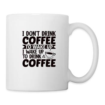 Kaffee Sarkasmus Freunde Glück Freude Cappuccino - Tasse - Weiß - Rechts