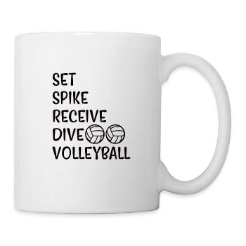 Volleyball Volley Aufschlag Volleyballspieler - Tasse - Weiß - Rechts