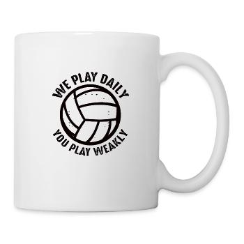 Volleyball Volley Aufschlag Volleyballspieler - Tasse - Weiß - Rechts