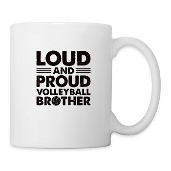 Volleyball Aufschlag Volleyballspieler Bruder - Tasse - Weiß - Rechts