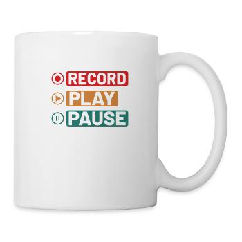 Musicien vinyle Musique rétro Vinyle Vintage Musique Making - Mug blanc - blanc - Droite