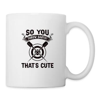Drôle de fléchette disant Dartboard Darts Cadeau - Mug blanc - blanc - Droite