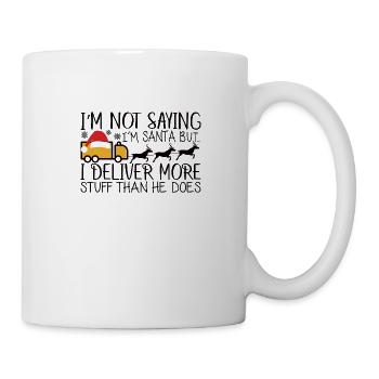 Zusteller Paketzusteller Briefträger Geschenk - Tasse - Weiß - Rechts
