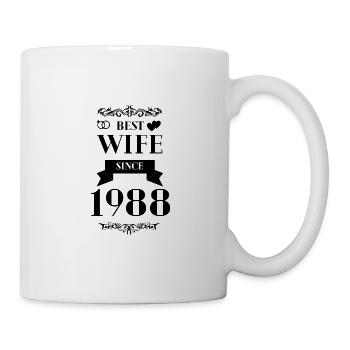Beste Ehefrau seit 1988 Hochzeitstag - Tasse - Weiß - Rechts