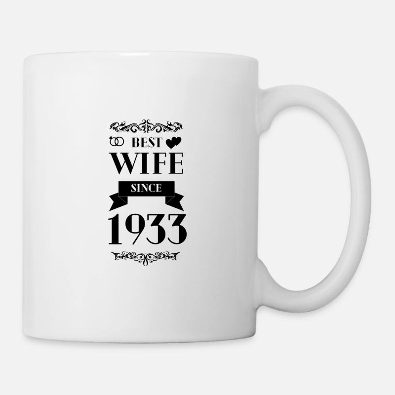 Beste Ehefrau seit 1933 Hochzeitstag - Tasse - Weiß