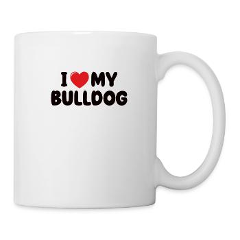Life is better bulldog dog dog owner - Mug - white - Right