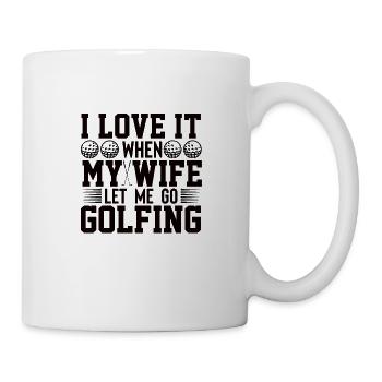 Golf Femme Golfeur Golf Sac Mari Balle - Mug blanc - blanc - Droite