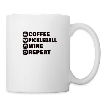 Pickleball Paddle Player Café Raquette Vin - Mug blanc - blanc - Droite