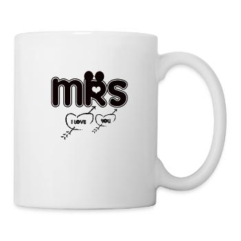 Newly married wedding couple partner look - Mug - white - Right