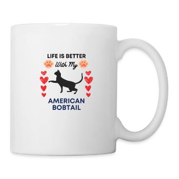 American bobtail Paw Dog - Mug - white - Right