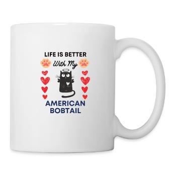 American bobtail Paw Dog - Mug - white - Right