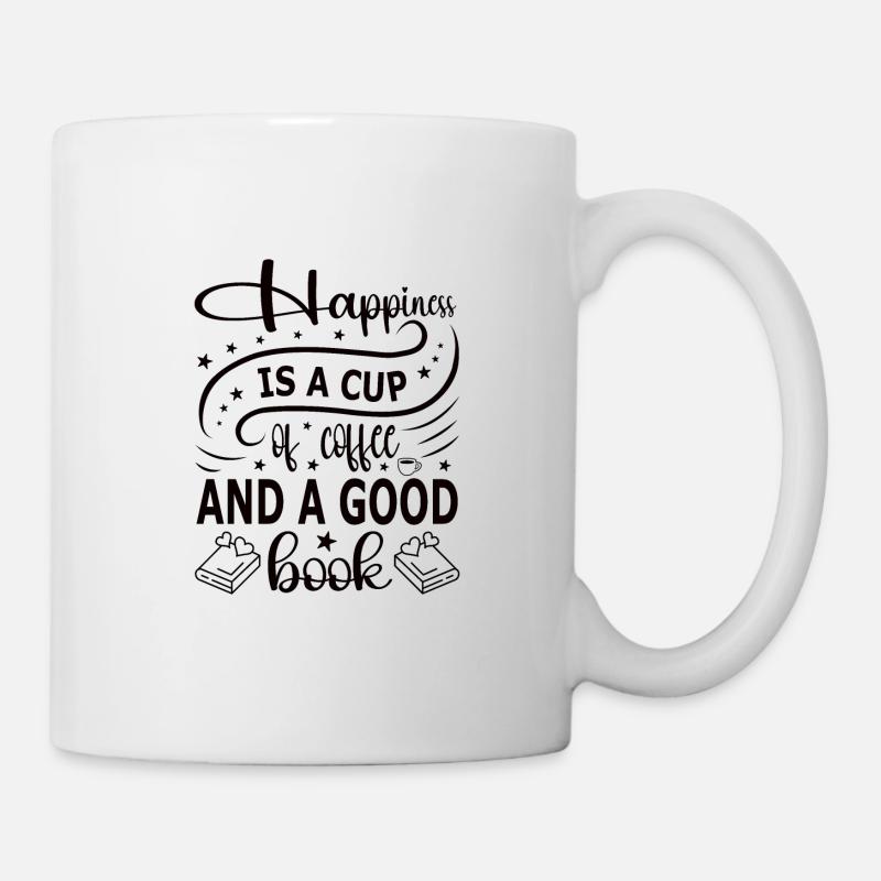 Bücher Lesen Bücherwurm - Tasse - Weiß