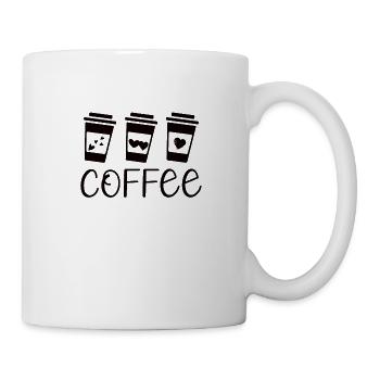 Kaffee Sarkasmus Freunde Glück Freude Cappuccino - Tasse - Weiß - Rechts