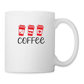 Kaffee Sarkasmus Freunde Glück Freude Cappuccino - Tasse - Weiß - Rechts