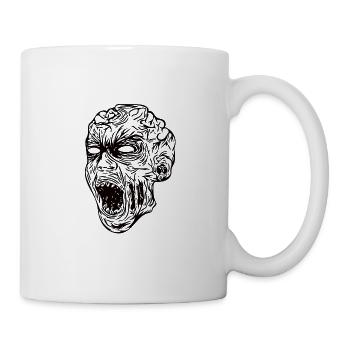 Tête de zombie - Mug blanc - blanc - Droite