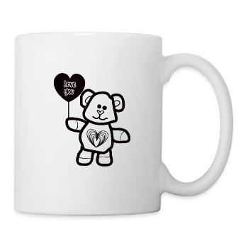 Valentinstag Bär mit Herz Pärchen Mann Frau Liebe - Tasse - Weiß - Rechts