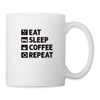 Kaffee Sarkasmus Freunde Glück Freude Cappuccino - Tasse - Weiß - Rechts
