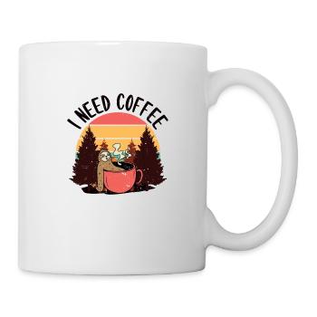 Coffee Sarcasm Friends Happiness Sloth Cappuccino - Mug - white - Right