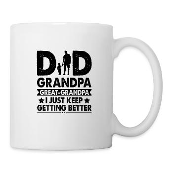 Je suis papa, grand-père et arrière-grand-père père père de la fête des pères - Mug blanc - blanc - Droite