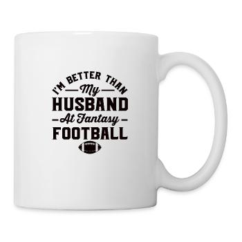 Fantasy Football Vater Ehemann Fantasie Frau - Tasse - Weiß - Rechts