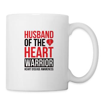 Heart Warrior Herzkrank Kämpfer Ehemann Ehefrau - Tasse - Weiß - Rechts