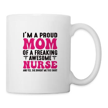 Maman de l’infirmière fille de l’infirmière - Mug blanc - blanc - Droite
