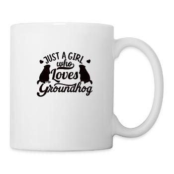 Murmeltier Mädchen Marmot Groundhog Girl - Tasse - Weiß - Rechts