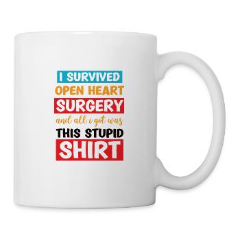 Crise cardiaque chirurgie cardiaque pontage de maladie cardiaque - Mug blanc - blanc - Droite