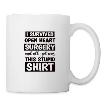 Crise cardiaque chirurgie cardiaque pontage de maladie cardiaque - Mug blanc - blanc - Droite