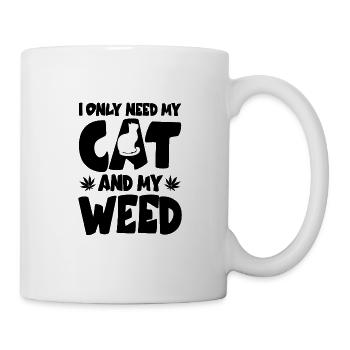 Chats et mauvaises herbes Cadeaux de chats et de stoner d’herbe - Mug blanc - blanc - Droite
