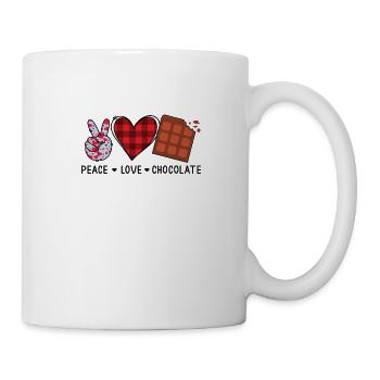 PEACE LOVE - HEALTH - CHOCOLATE SAYINGS - Mug - white - Right