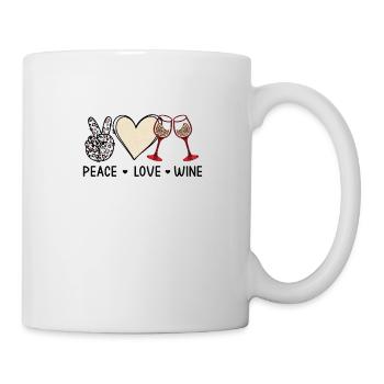 Peace Love Wine Love Wine Wine Drinker Grape Harvest - Mug - white - Right