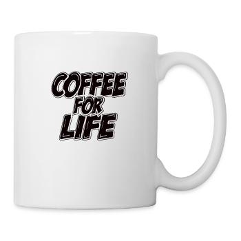 Kaffee Sarkasmus Freunde Glück Freude Cappuccino - Tasse - Weiß - Rechts