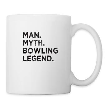 Bowling Kegel Spareball Pins Kugel Strike - Tasse - Weiß - Rechts