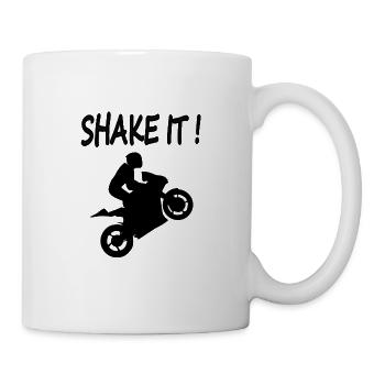Motocross Motorrad fahren Stunt Kaskade Geschenk - Tasse - Weiß - Rechts