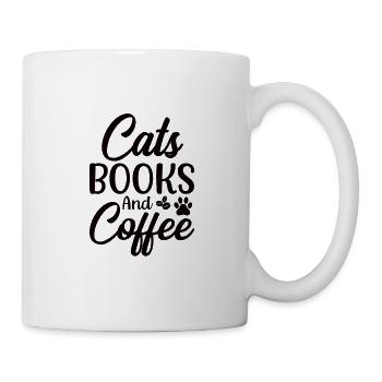 Livres pour chats Café Propriétaire de chat Buveur de café - Mug blanc - blanc - Droite