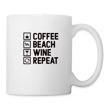 Café Beach Vin Vacances Caféine Coucher de soleil - Mug blanc - blanc - Droite