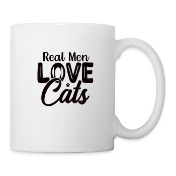 Real men love cats cat man cat father - Mug - white - Right