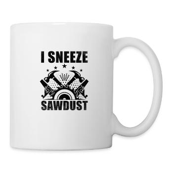 Bois Tronçonneuse Bûcherons Menuisiers Charpentiers - Mug blanc - blanc - Droite