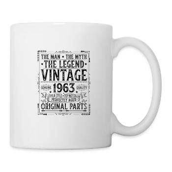 Geburtsjahr 1963 Vintage Geburtstag Legende 1963 - Tasse - Weiß - Rechts