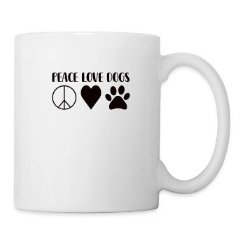 Frieden Liebe Hunde - Tasse - Weiß - Rechts