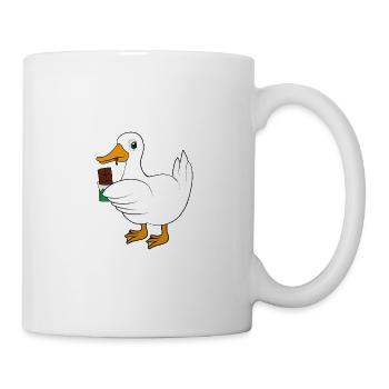 Ente mit Schokolade Spruch - Tasse - Weiß - Rechts