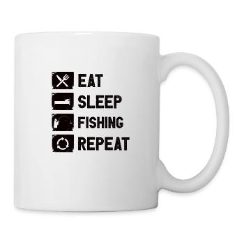 Angeln Jagen Fisch Haken Jäger Rute Köder Biss - Tasse - Weiß - Rechts