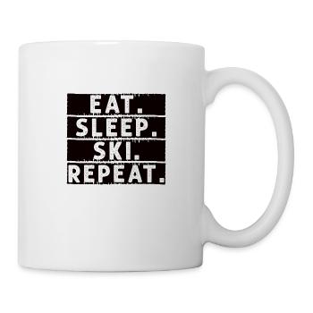 Skifahrer Abfahrt Berge Ski Sport Skier Skifahren - Tasse - Weiß - Rechts