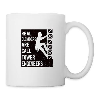 Cable fitter Tower Engineer Overhead line profession - Mug - white - Right