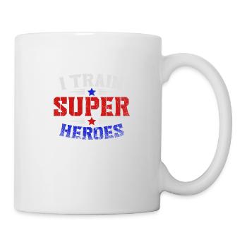 I Train Super Heroes Teacher Strength Training Fitness - Mug - white - Right