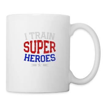 I Train Super Heroes Teacher Strength Training Fitness - Mug - white - Right